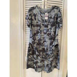 IDEOLOGY Pull Over Short Sleeve Blue Tie-Dye Knit T-Shirt Dress Size XXL  NWT